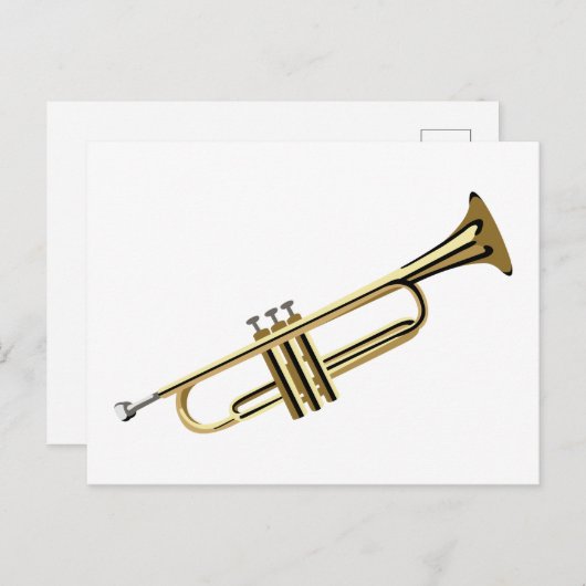 Brass Trumpet Postkarte (Vorne/Hinten)