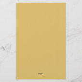 Brass Yellow Minimalist Plain Modern Aesthetic Briefpapier (Rückseite)