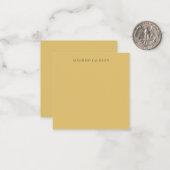 Brass Yellow Minimalist Plain Modern Aesthetic Mitteilungskarte (Vorderseite/Rückseite Beispiel)