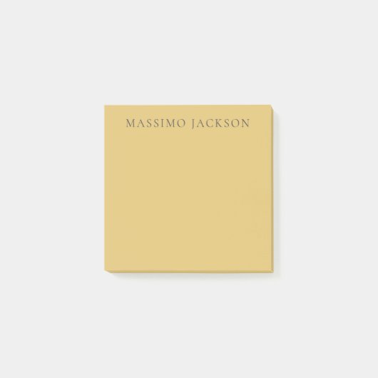 Brass Yellow Minimalist Plain Modern Aesthetic Post-it Klebezettel (Vorderseite)