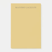 Brass Yellow Minimalist Plain Modern Aesthetic Post-it Klebezettel (Vorderseite)