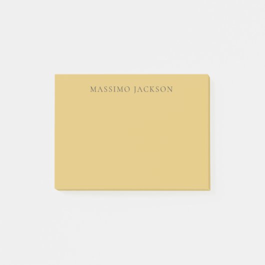 Brass Yellow Minimalist Plain Modern Aesthetic Post-it Klebezettel (Vorderseite)