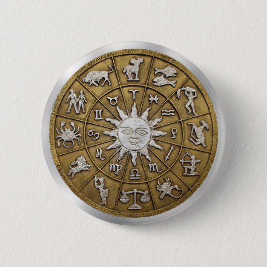 Brass Zodiac Wheel Button (Vorderseite)