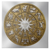 Brass Zodiac Wheel Fliese (Vorderseite)