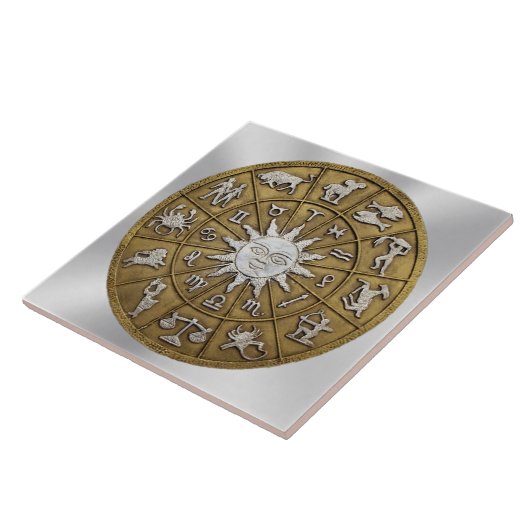 Brass Zodiac Wheel Fliese (Seite)