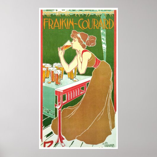 Brasserie Fraikin Courard 1900 ~ Vintage Ad Poster (Vorne)