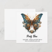 Brassflutter Tinkerer Butterfly Steampunk Wedding Ankündigung (Vorne/Hinten)