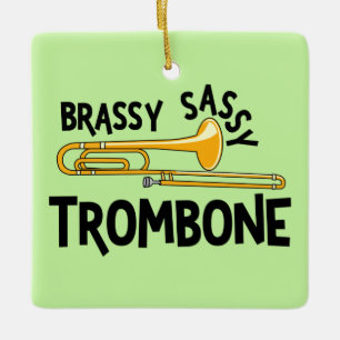 Brassy Sassy Trombone Keramikornament