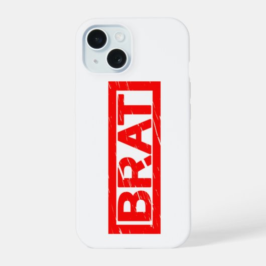 Brat-Briefmarke iPhone 15 Hülle (Rückseite)
