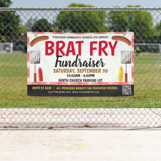 Brat Fry Fundraiser Banner mit qr Code (Insitu)
