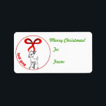 Brat Goat Christmas-Geschenksticker Adressaufkleber<br><div class="desc">Frohe Weihnachtsbrat Weihnachtsgeschenk-Tag an der Ziege zu bleiben auf Ihren Geschenken - anpassbarer Text,  sodass Sie es ändern können,  wenn Sie möchten -</div>