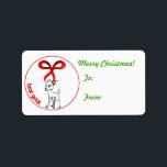 Brat Goat Christmas-Geschenksticker Adressaufkleber<br><div class="desc">Frohe Weihnachtsbrat Weihnachtsgeschenk-Tag an der Ziege zu bleiben auf Ihren Geschenken - anpassbarer Text,  sodass Sie es ändern können,  wenn Sie möchten -</div>