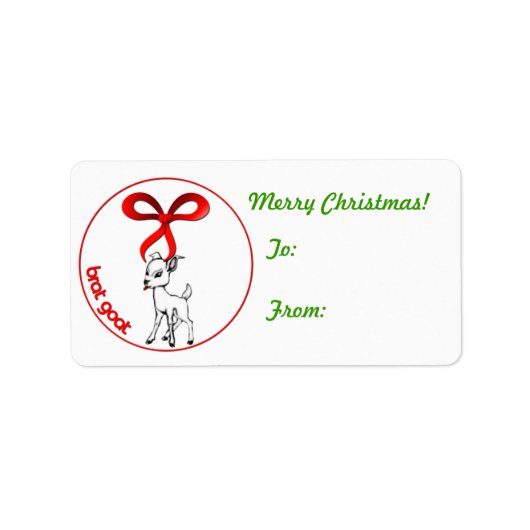 Brat Goat Christmas-Geschenksticker Adressaufkleber (Vorne)