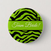 Brat green Zebra print Button (Vorderseite)