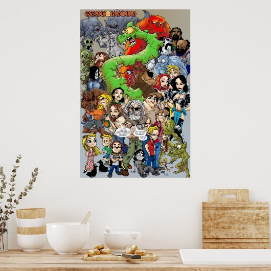 Brat-halla Cast Poster (Küche)