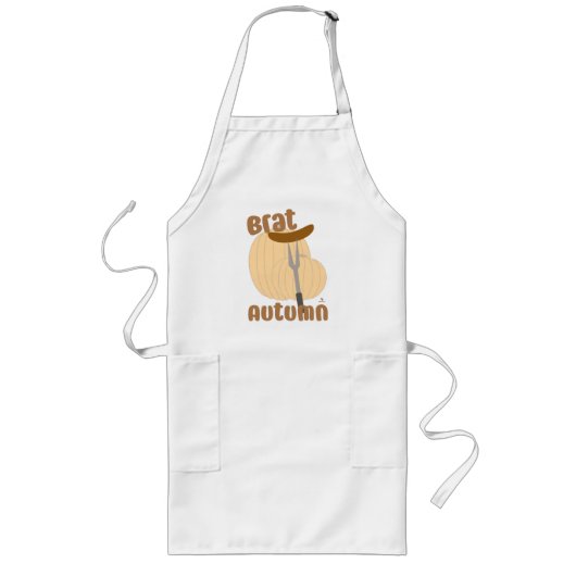 Brat Herbst Funny Funny Funny Funny Funny Cartoon Lange Schürze (Vorne)