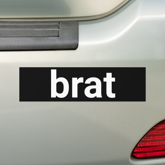Brat lustig einfache minimalistische Text weiß und Autoaufkleber (Auf Auto)