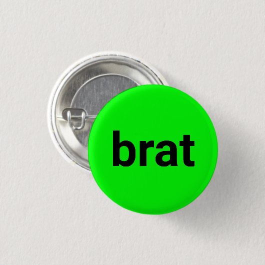 Brat moderne Typografie schwarz Neongrün cool Button (Vorne & Hinten)