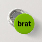 Brat Moderne Typografie schwarzen Kalkgrün cool Button (Vorne & Hinten)
