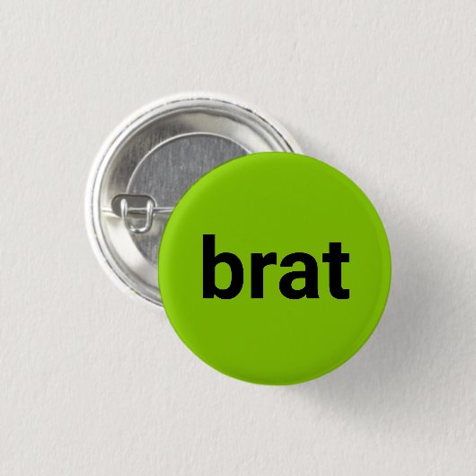 Brat Moderne Typografie schwarzen Kalkgrün cool Button (Vorne & Hinten)
