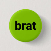 Brat Moderne Typografie schwarzen Kalkgrün cool Button (Vorderseite)