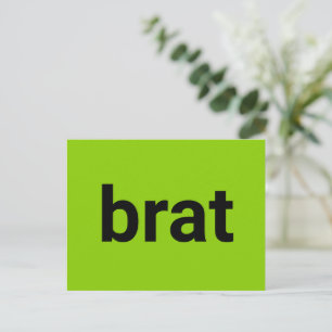 Brat Moderne Typografie schwarzen Kalkgrün cool Postkarte