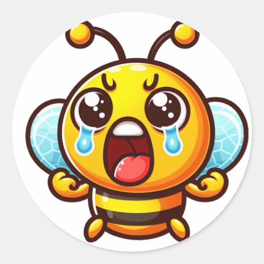 Bratbiene Runder Aufkleber (Vorderseite)