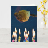 Brateibisch über Geburtstagskerzen Karte (Gelbe Blume)