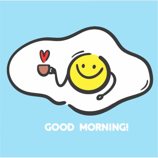 Brateier am guten Morgen Aufkleber (Vorderseite)