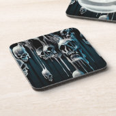 Bratenfett-Schädel Getränkeuntersetzer (Linke Seite)