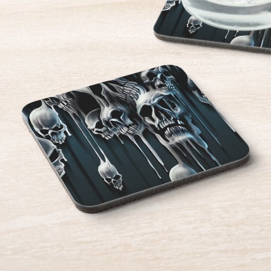 Bratenfett-Schädel Getränkeuntersetzer (Linke Seite)