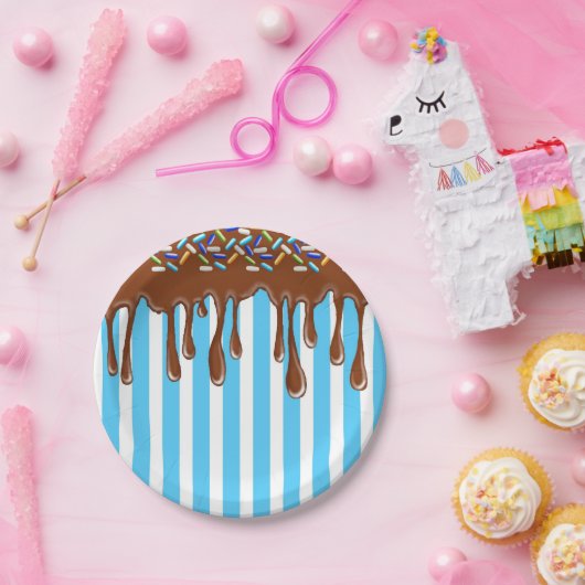 Bratenfettschokolade mit besprüht Pappteller (Party)