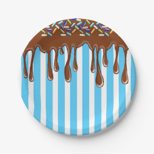 Bratenfettschokolade mit besprüht Pappteller (Vorderseite)