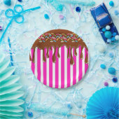 Bratenfettschokolade mit besprüht Papptellerrosa Pappteller (Party)