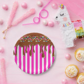 Bratenfettschokolade mit besprüht Papptellerrosa Pappteller (Party)