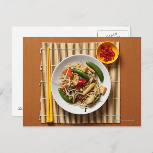 Bratgemüse mit Schüttelfrost in China rühren Postkarte (Vorne/Hinten)
