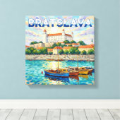 Bratislava Burg Wasserfront Leinwand Kunst (Insitu (Holzboden))