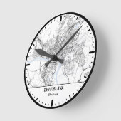 Bratislava Clock City Line Art Runde Wanduhr (Winkel)