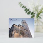 Bratislava Kirche blau Postkarte (Stehend Vorderseite)