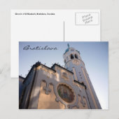 Bratislava Kirche blau Postkarte (Vorne/Hinten)