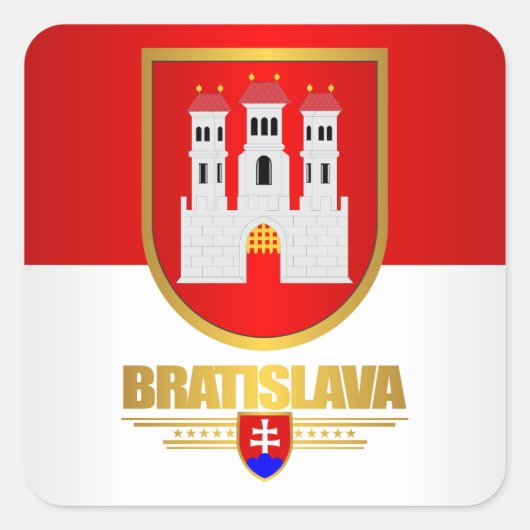 Bratislava Quadratischer Aufkleber (Vorderseite)