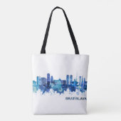 Bratislava Skyline Blue Tasche (Rückseite)