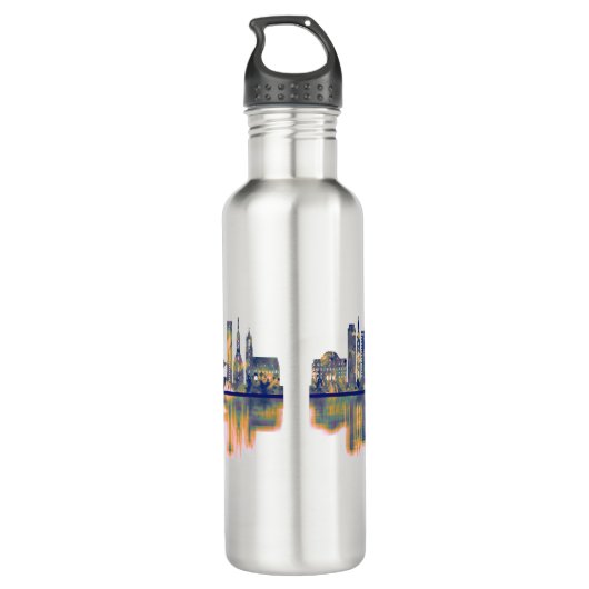 Bratislava Skyline Edelstahlflasche (Rückseite)