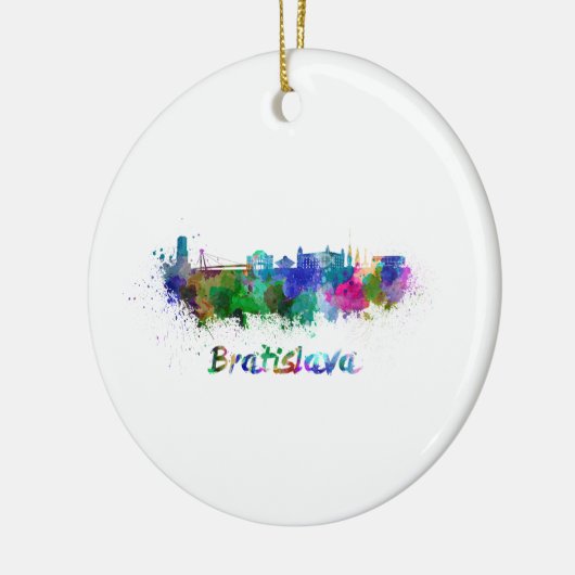 Bratislava skyline im Watercolor Keramikornament (Links)