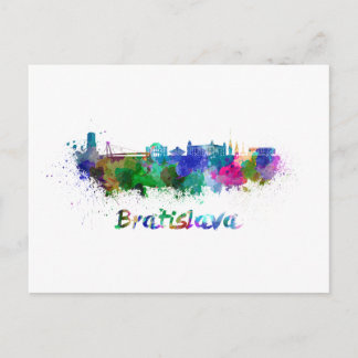 Bratislava skyline im Watercolor Postkarte