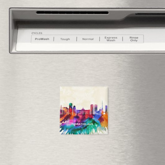 Bratislava Skyline Magnet (In Situ (Geschirrspüler))