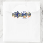 Bratislava Skyline Runder Aufkleber (Tasche)