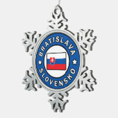 Bratislava Slovensko Schneeflocken Zinn-Ornament (Rechts)