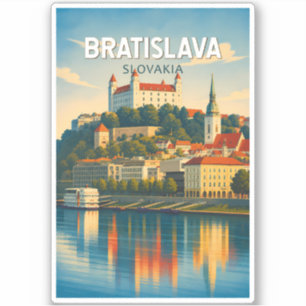 Bratislava Slowakei Illustration Reise Kunst Retro Aufkleber