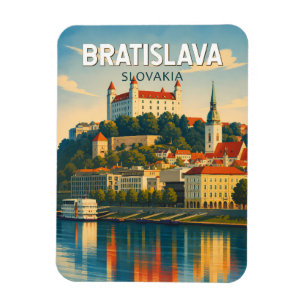 Bratislava Slowakei Illustration Reise Kunst Retro Magnet